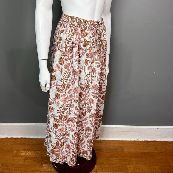 Tuckernuck Marea maxi skirt small NWT Floral India block print cotton pink boho - Picture 6 of 10